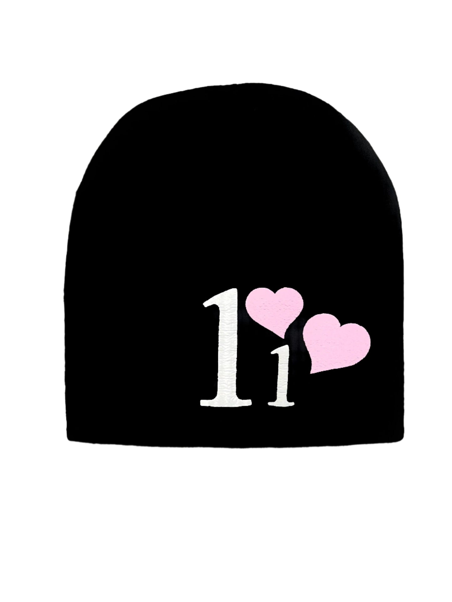 Heart Puff Print Beanie